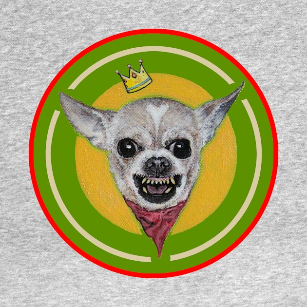 Bully | Big Bully Chihuahua | Evil Dog | Original Surreal Magic Pop Art Painting by Tyler Tilley c .2020 by Tiger Picasso